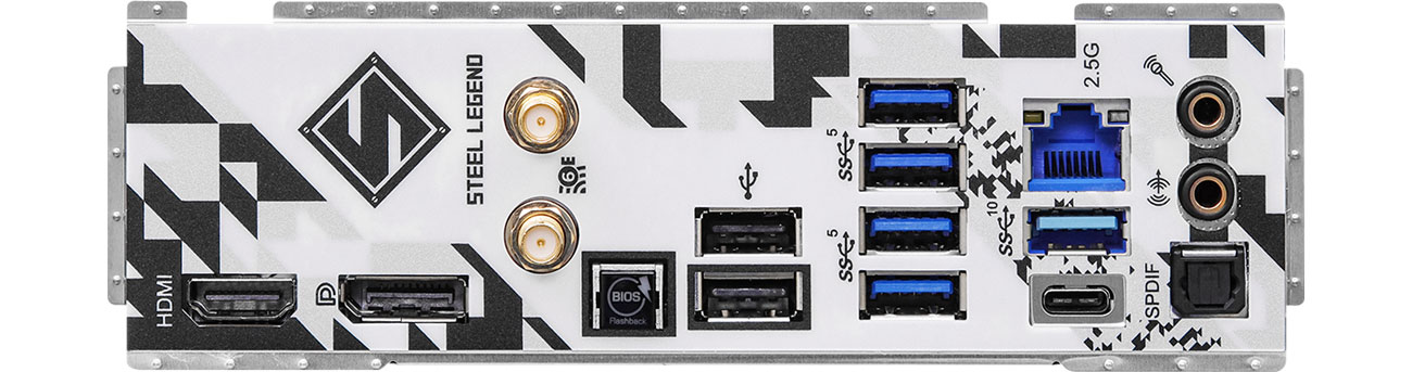 ASRock B650E STEEL LEGEND WIFI Porty