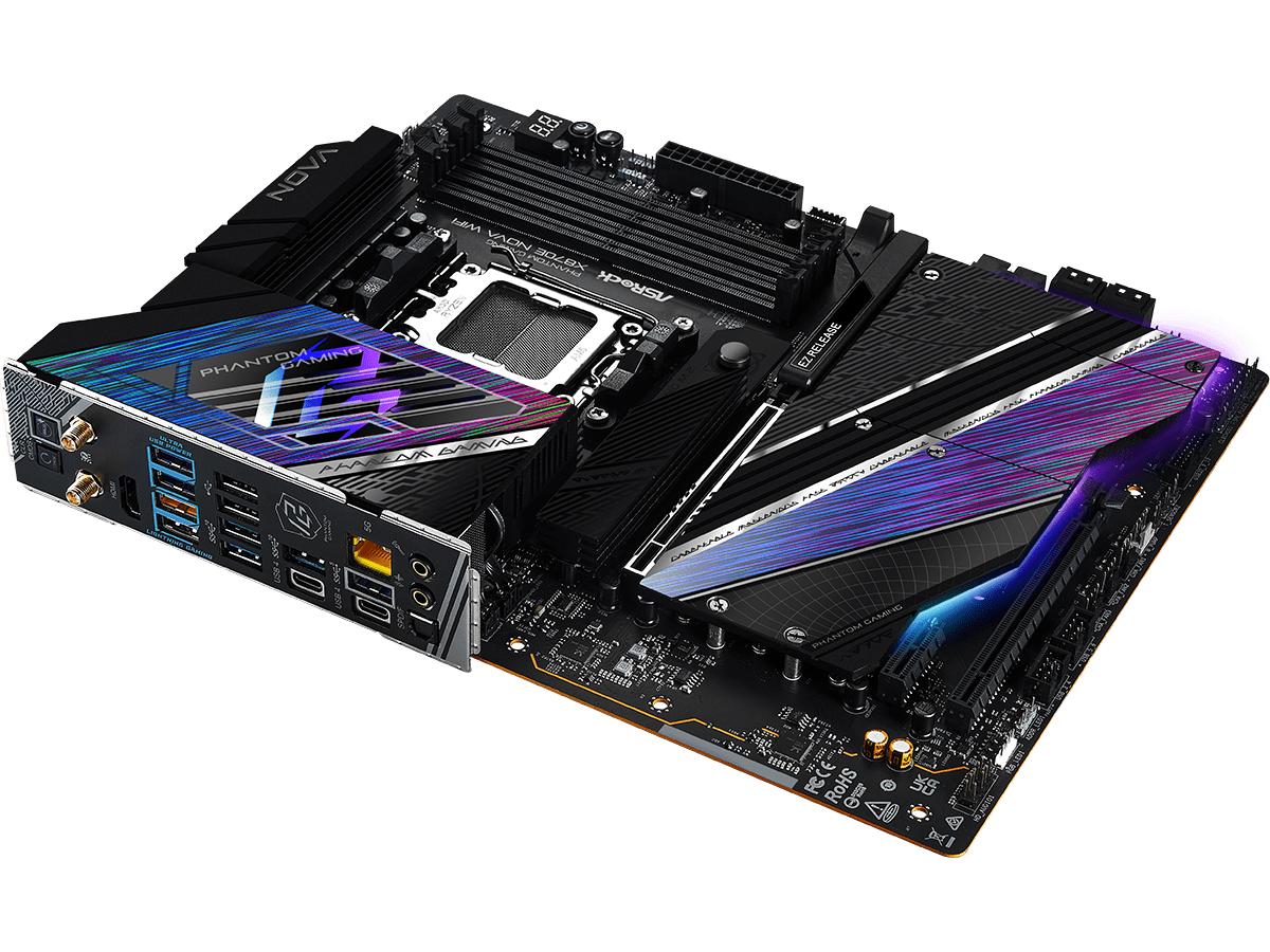 ASRock X870E Nova WiFi - Effiziente Kühlung und RGB-Beleuchtung