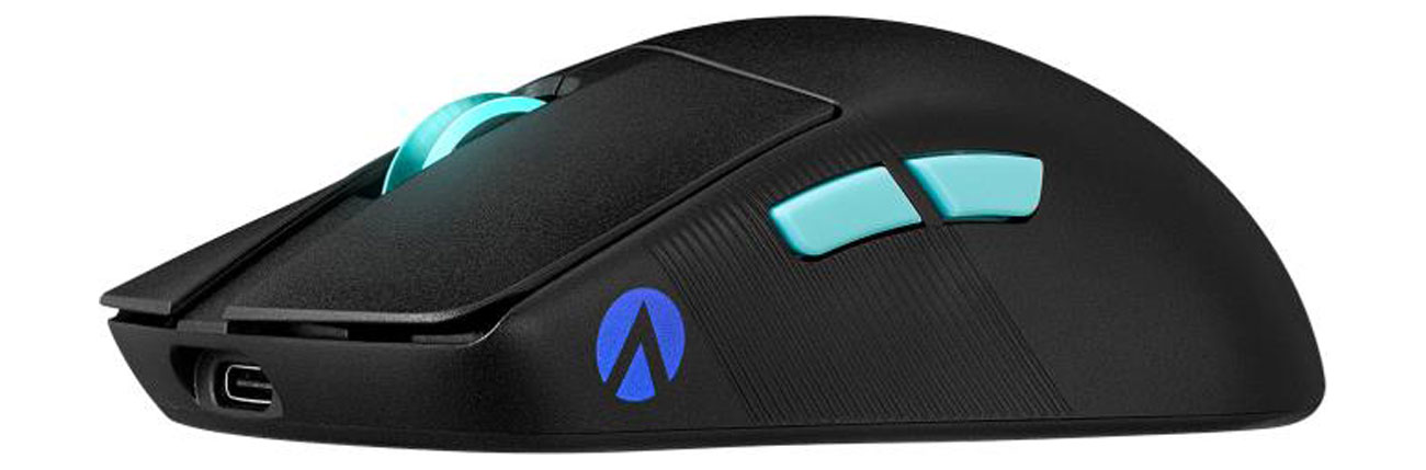 ASUS ROG Harpe Ace Aim Lab Edition widok z boku, przyciski boczne