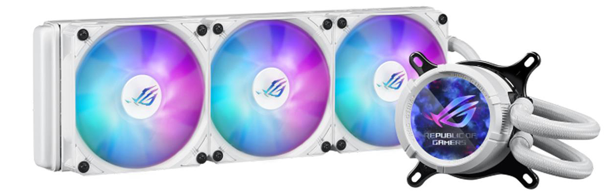 CPU-Kühler ASUS ROG STRIX LC III 360 ARGB LCD Weiß 3x120mm