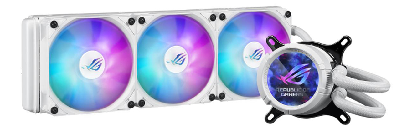 CPU-Kühler ASUS ROG STRIX LC III 360 ARGB LCD Weiß 3x120mm