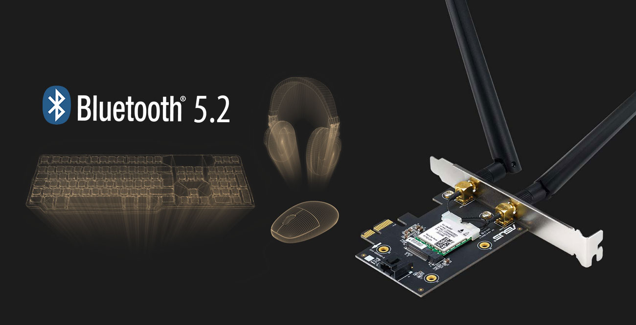 ASUS PCE-AXE5400 Bluetooth Schnelles Upgrade mit Bluetooth-Konnektivität