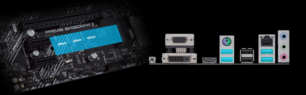 M.2- und USB-Anschlüsse