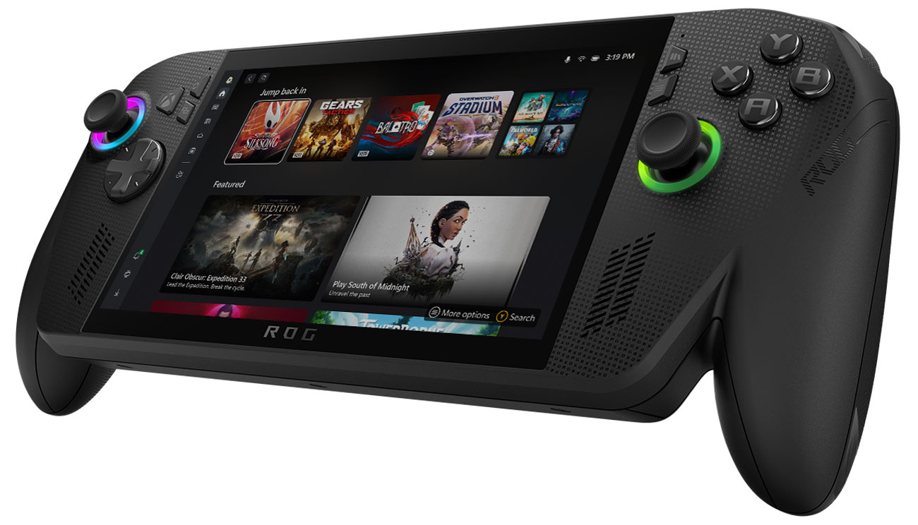 Mobile Konsole ASUS ROG Xbox ALLY X - Frontansicht in schräger Perspektive