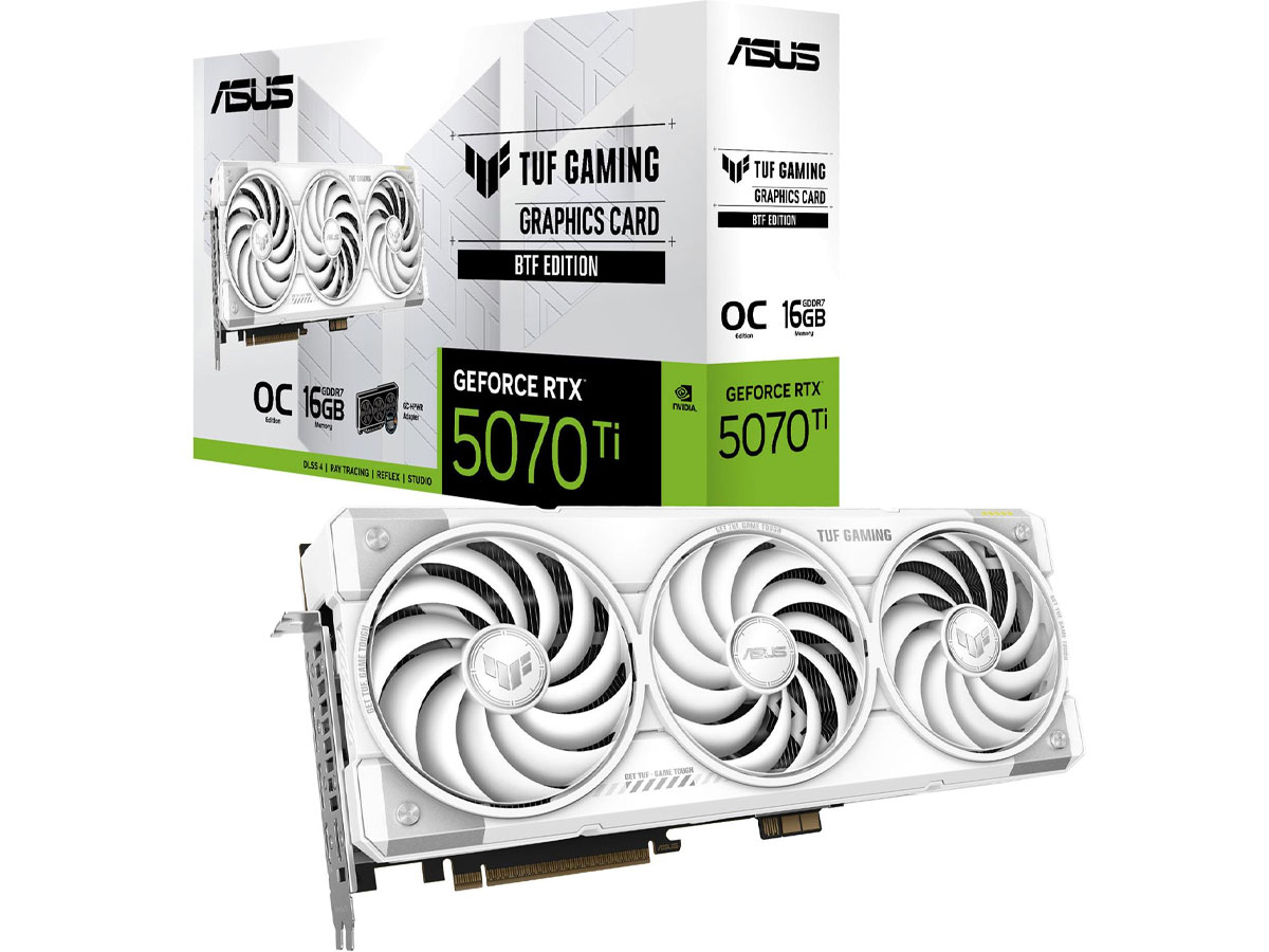 GeForce RTX 5070 Ti TUF Gaming OC White BTF 16GB GDDR7 DLSS4