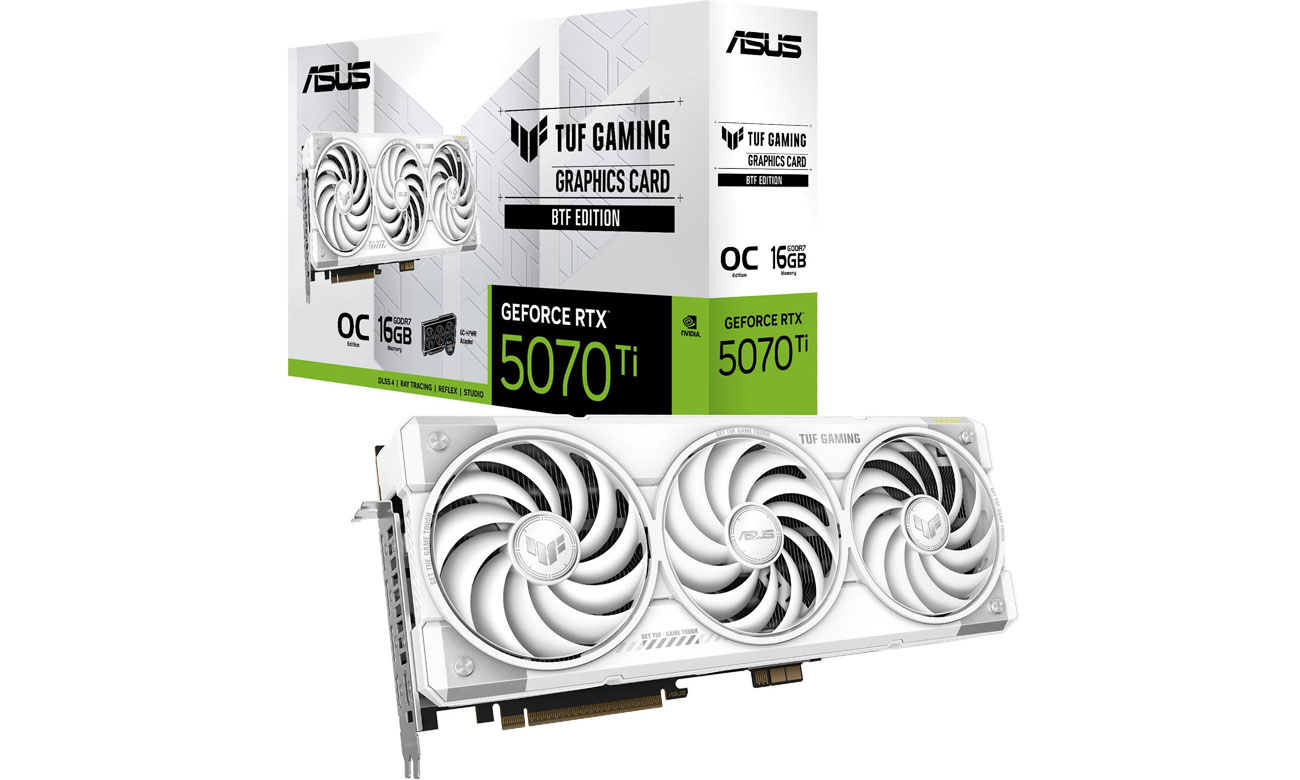 GeForce RTX 5070 Ti TUF Gaming OC White BTF 16GB GDDR7 DLSS4