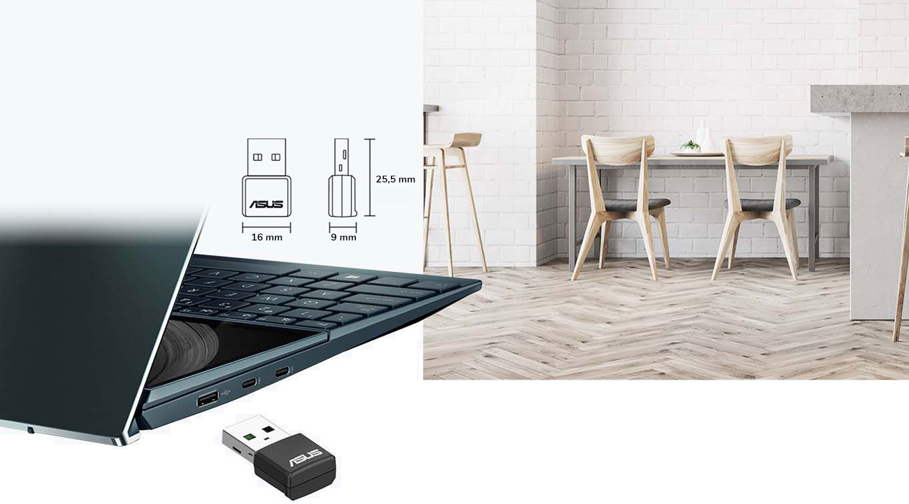 ASUS USB-AX55 Nano Kompakte Abmessungen