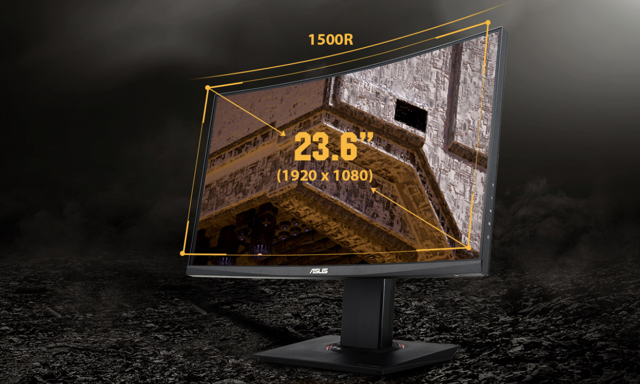 Großer Bildschirm mit immersiver Krümmung