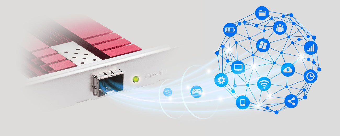 ASUS XG-C100F Erweiterter Bereich durch Glasfasertechnik