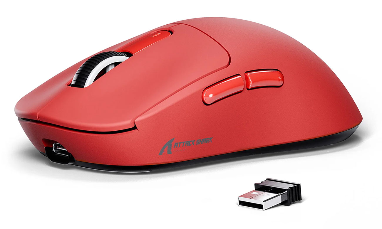 Attack Shark X3 rote Gaming-Maus mit Kailh-Schaltern