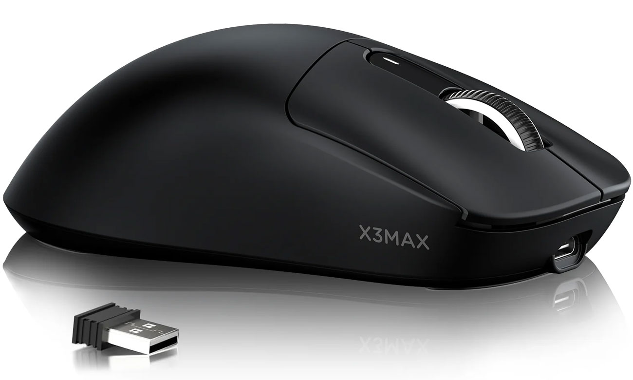 Attack Shark X3MAX schwarze Maus kabellos mit Omron-Schaltern