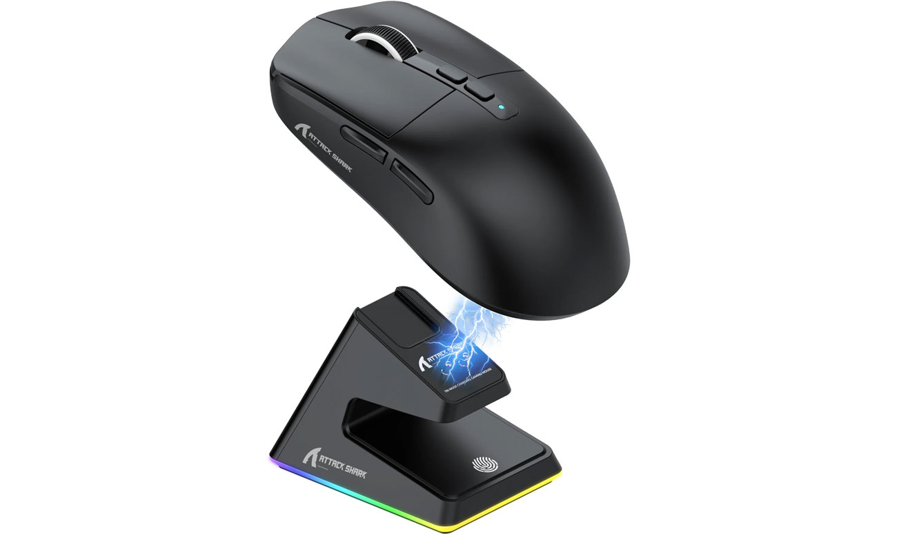 Attack Shark X6 schwarze Maus ohne Kabel mit Ladestation