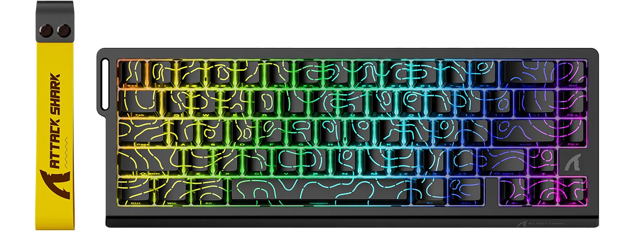 Attack Shark X68 HE schwarze Gaming-Tastatur mit PORON-Schaum