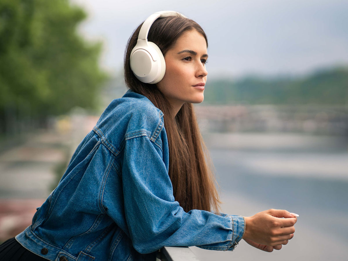 Drahtlose Kopfhörer Audeeo Melovibe EX Kremfarben - Lifestyle-Grafik