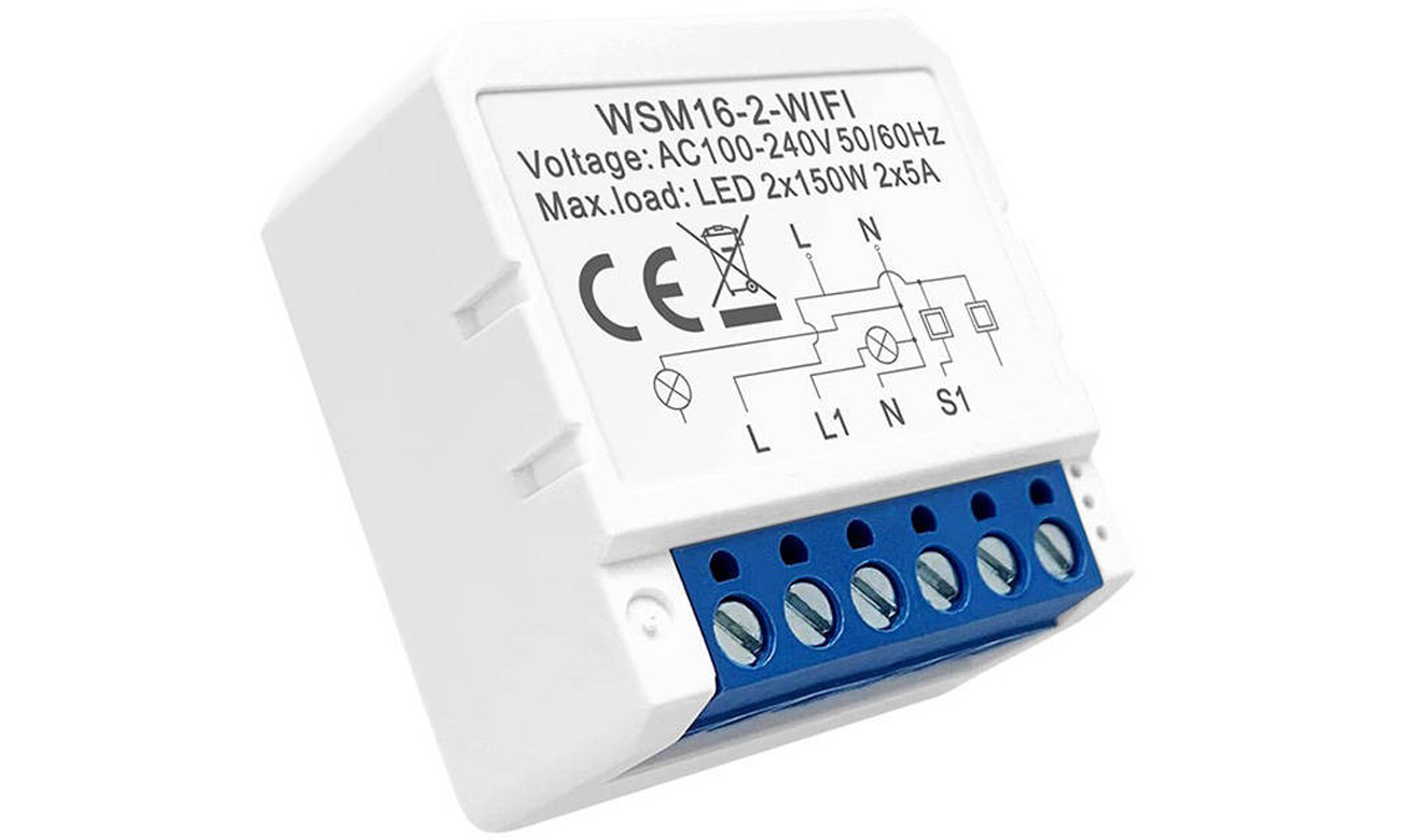 Intelligenter Unterputz-Wi-Fi-Schalter Avatto WSM16-W2 TUYA - Vorderansicht im Winkel
