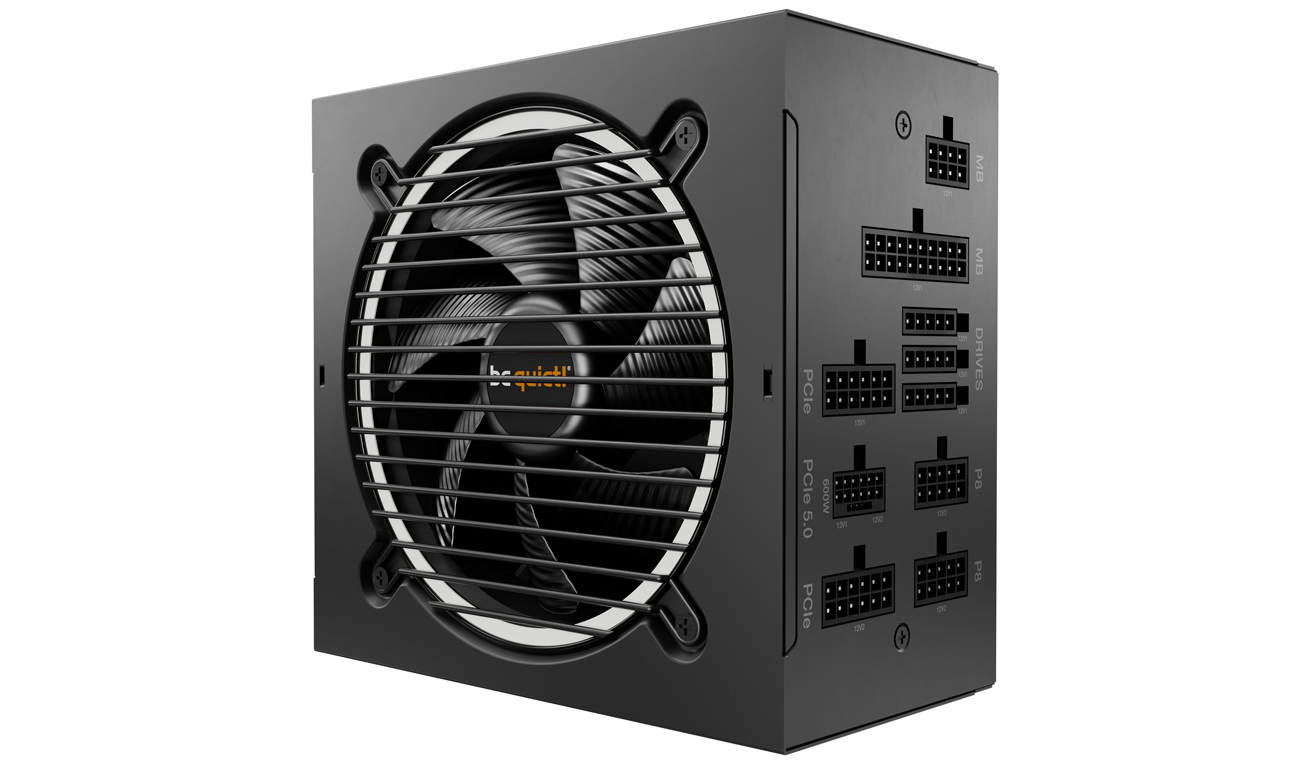 be quiet! Pure Power 12 M 850W 80 Plus Gold widok z przodu pod kątem