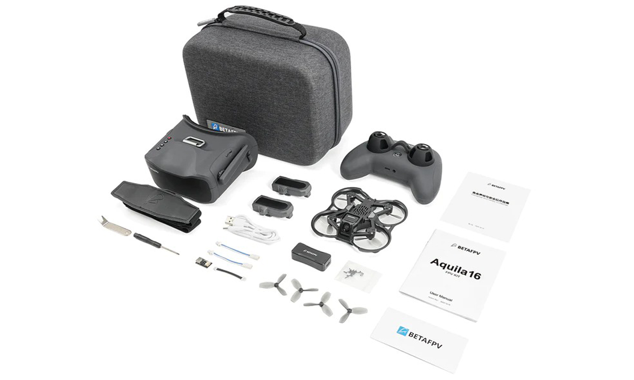 Inhalt des BetaFPV Aquila16 FPV Kits