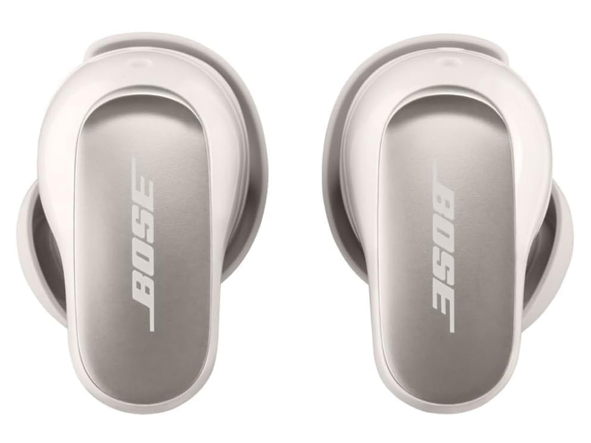 Drahtlose Bose QuietComfort Ultra Earbuds Weiß - Ansicht von links und rechts