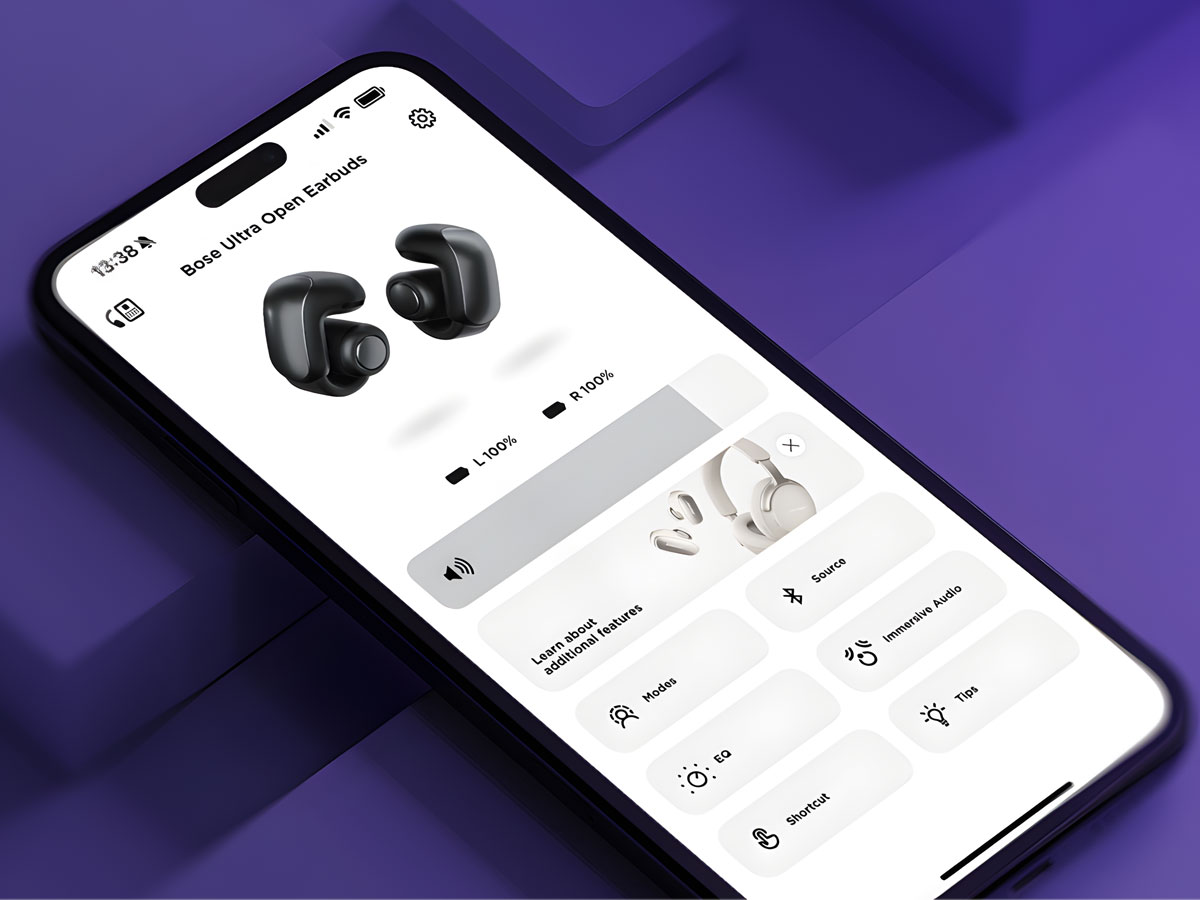 Drahtlose Bose Ultra Open Kopfhörer - Bose App