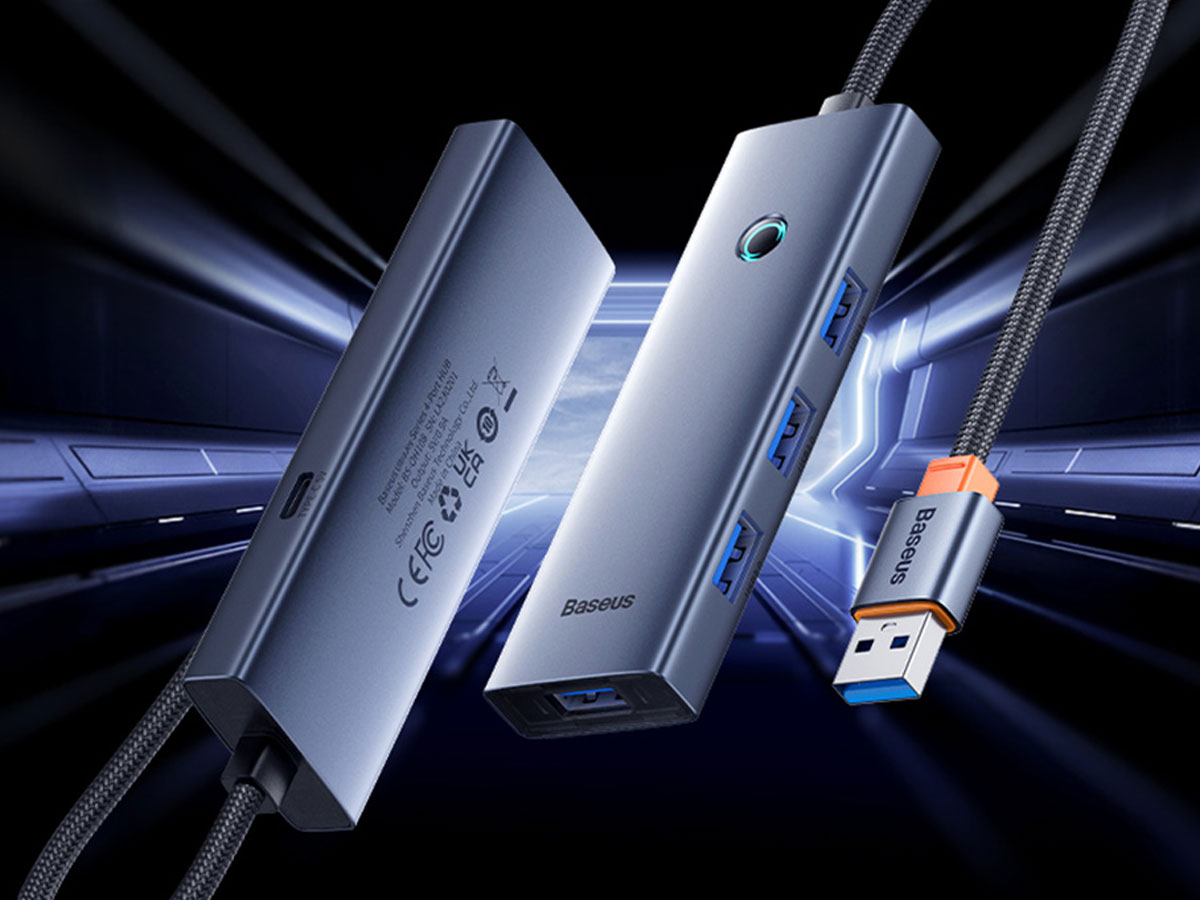 Baseus UltraJoy Series Lite 4-Port 50cm (USB - 4xUSB3.0, Grau)