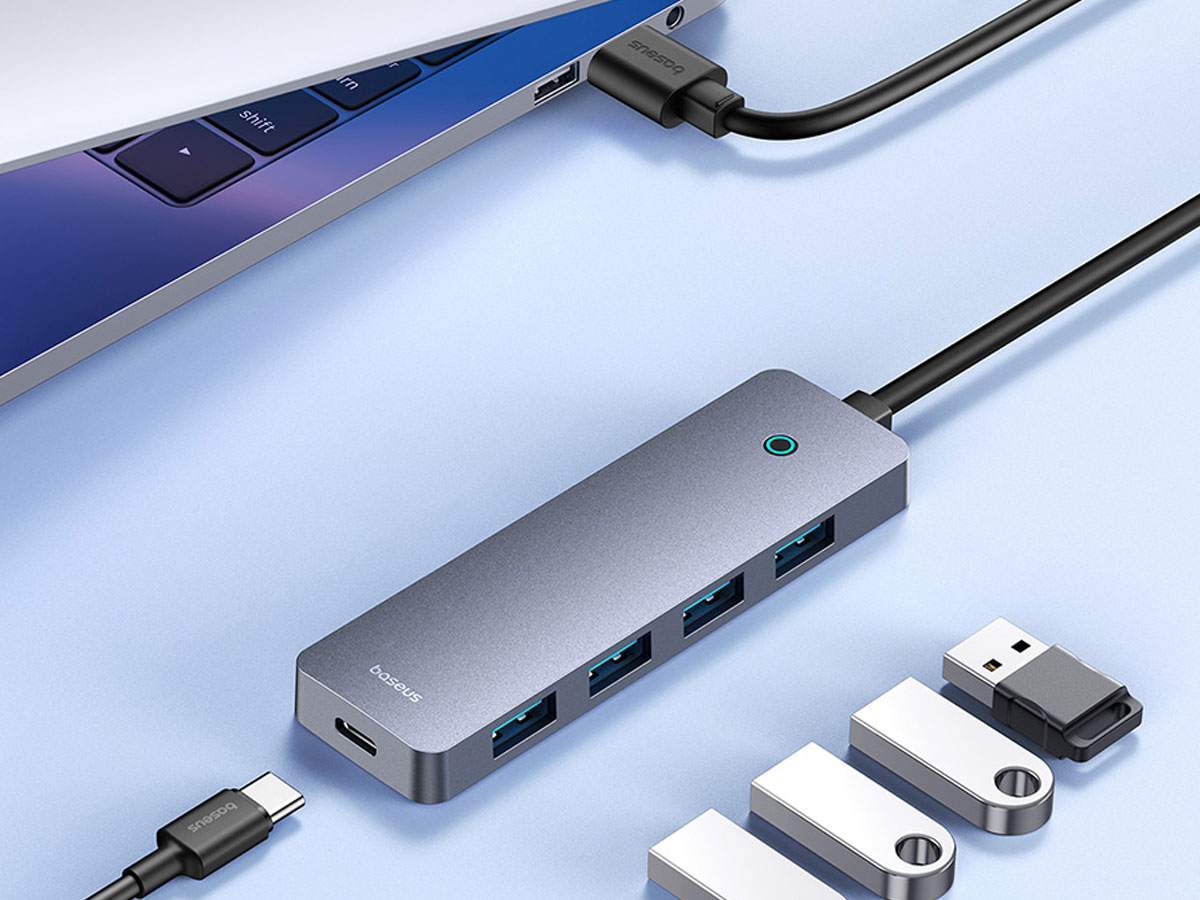 Baseus 4-in-1 UltraJoy Lite 200 cm USB-A - 4xUSB 3.0, grau