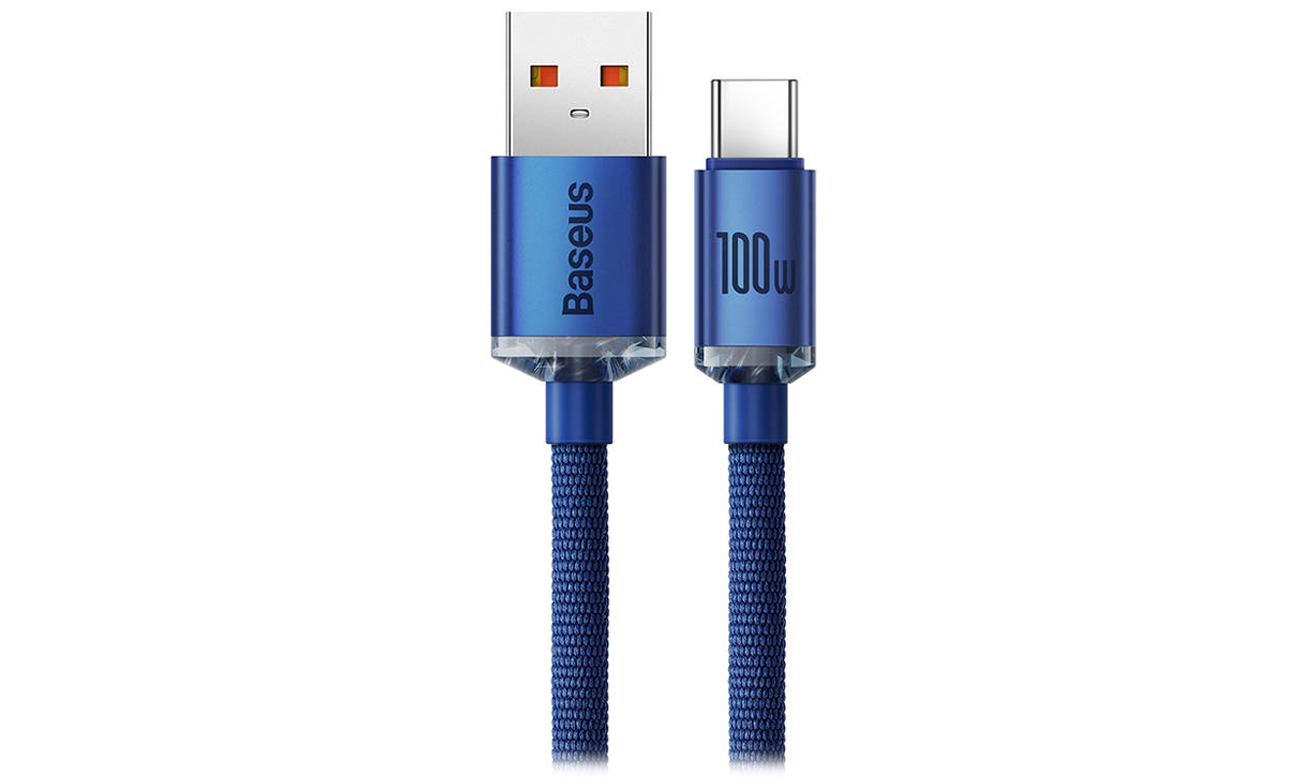 Baseus Crystal Shine Series Kabel USB-A - USB-C 100W 1,2m blau