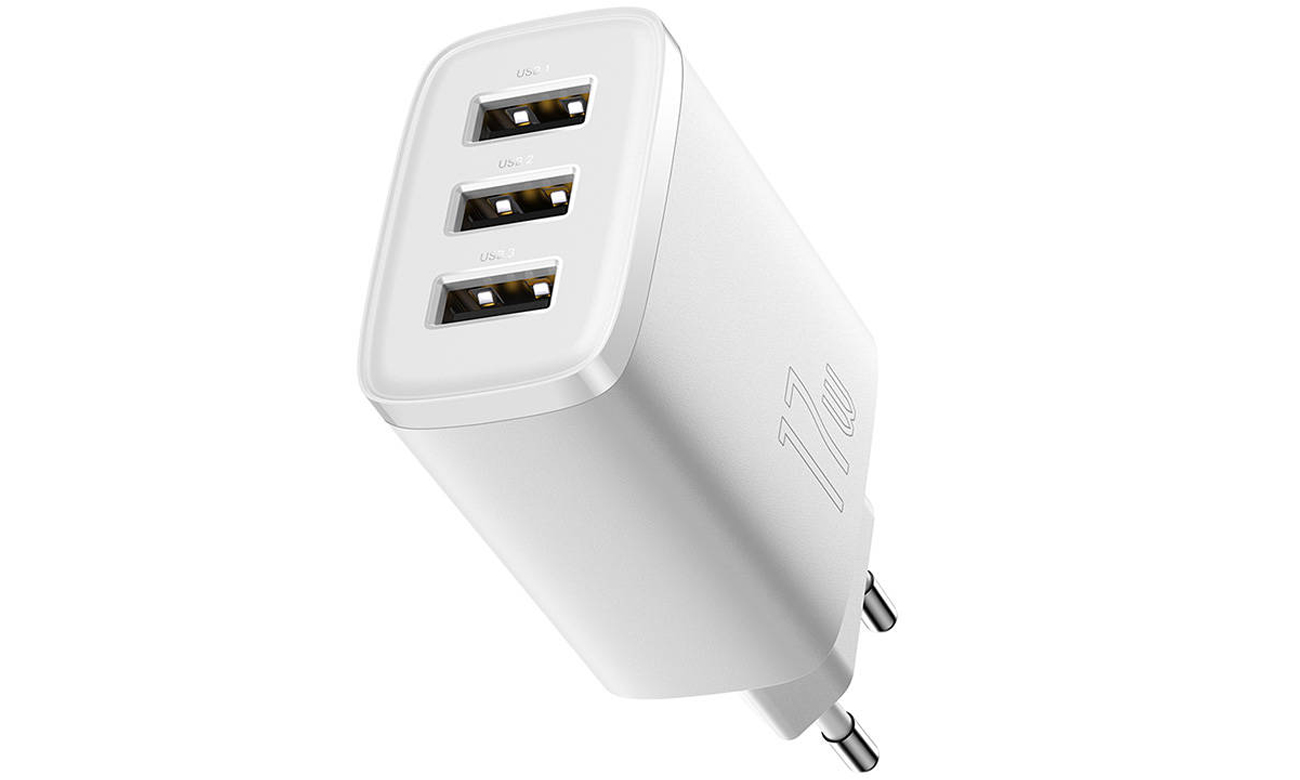 Netzladegerät Baseus 3x USB-A 17W