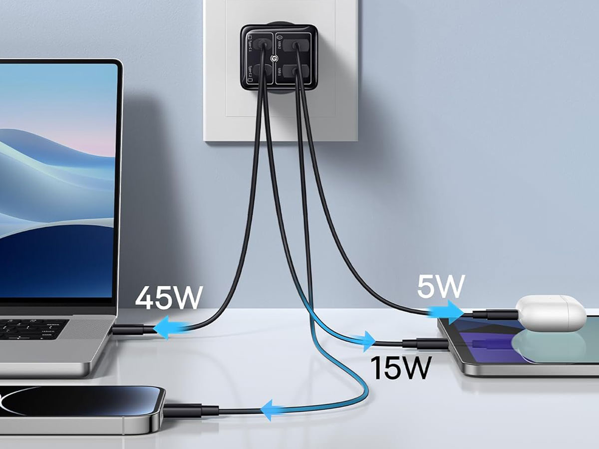 Baseus GaN6 Pro 65W Ladegerät - Schnelles Laden mehrerer Geräte