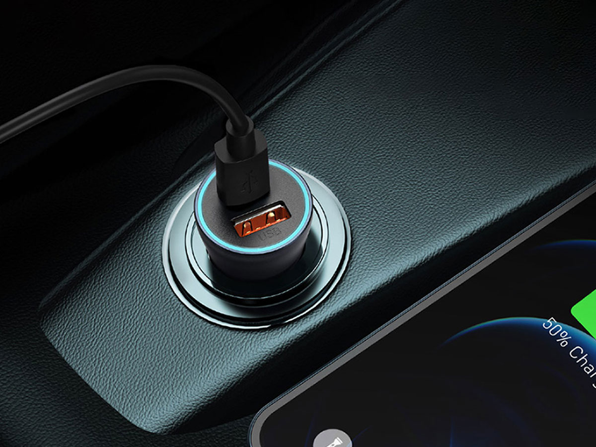 Baseus GoldenContactorPro Auto-Ladegerät U+C Grau 40w+ Kabel