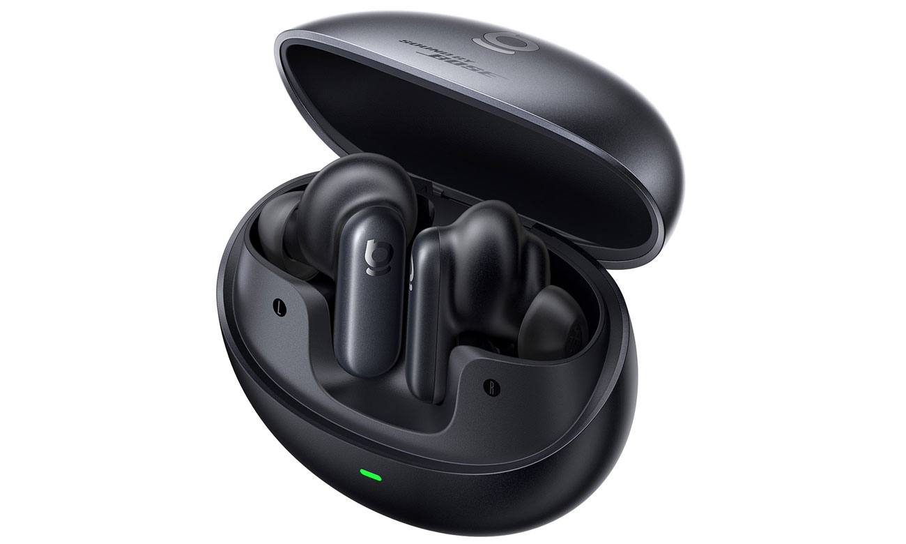 Słuchawki Baseus Inspire XP1 ANC Czarna Dziura - Widok ogólny wraz z otwartym etui ładującym