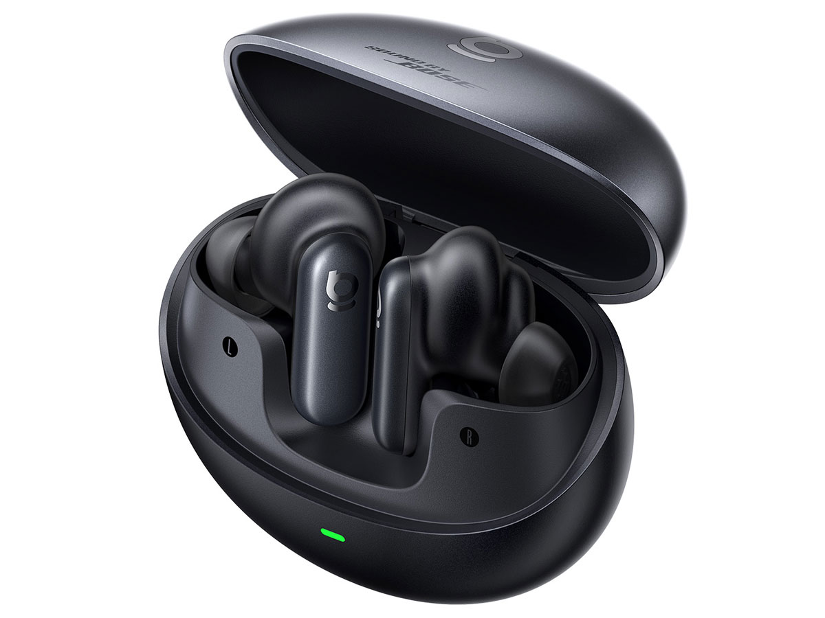 Słuchawki Baseus Inspire XP1 ANC Czarna Dziura - Widok ogólny wraz z otwartym etui ładującym