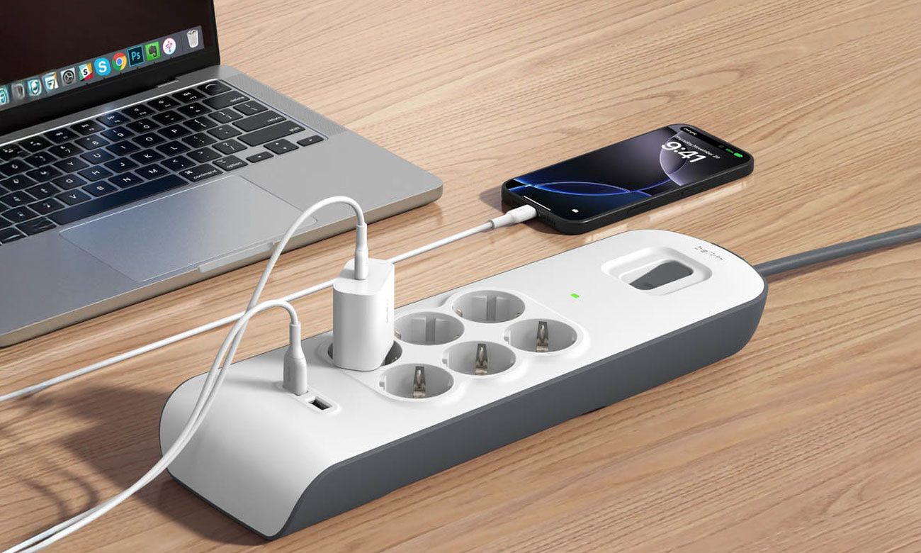 Belkin Überspannungsschutzleiste 650J, 6 Steckdosen