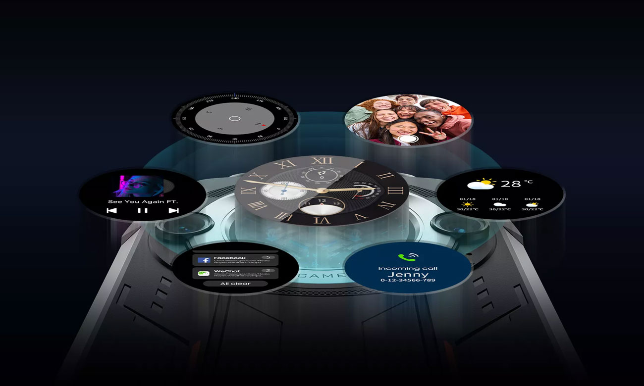 Blackview BV9300 Pro czarny tarcze zegara 