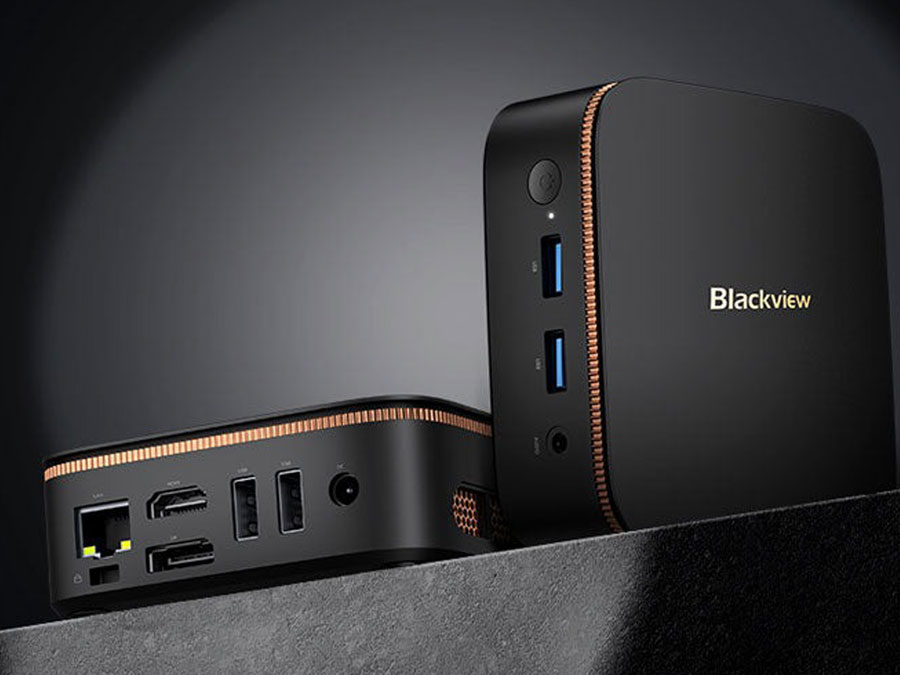 Blackview MP20 Anschlüsse vorne und hinten am Gehäuse