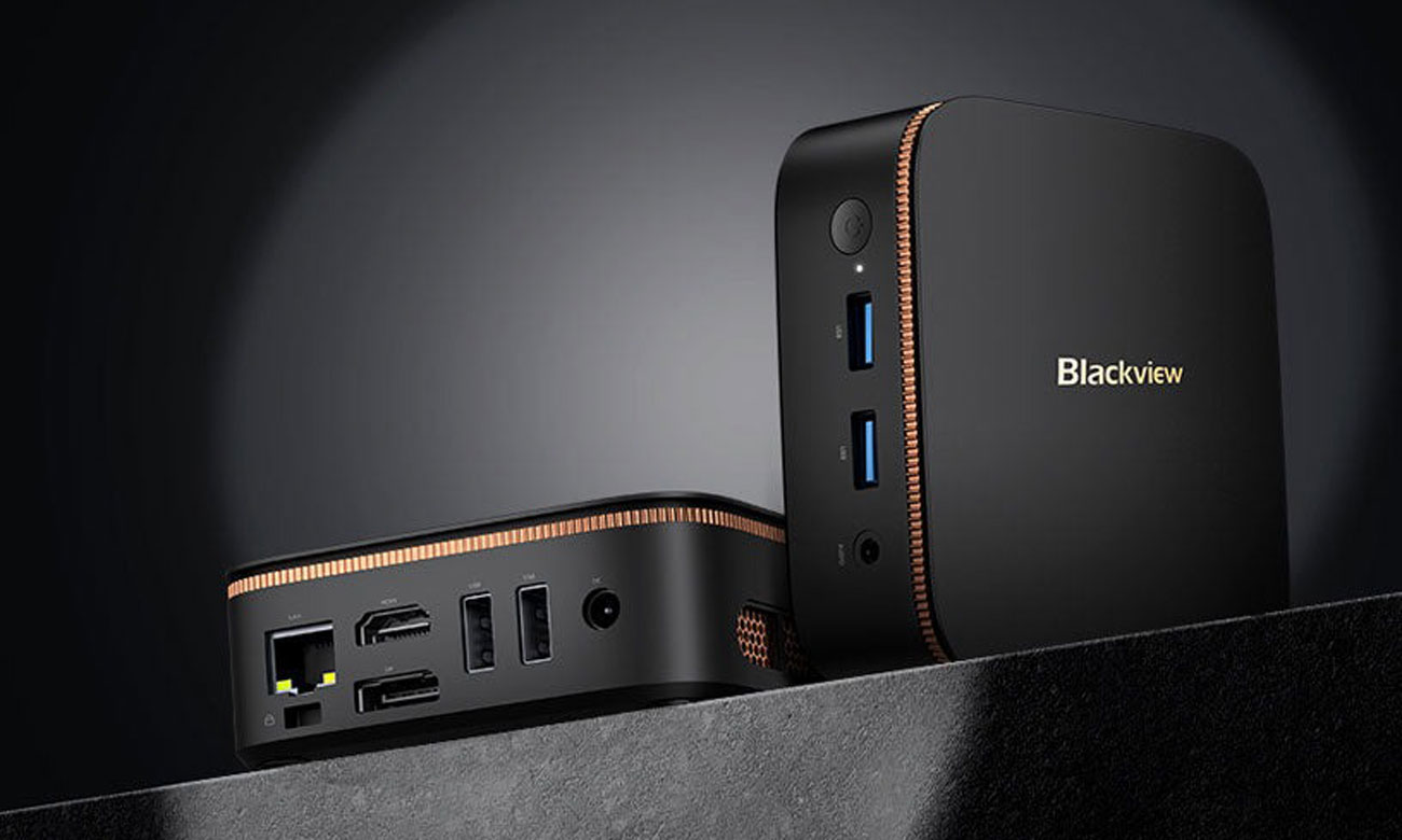 Blackview MP20 Anschlüsse vorne und hinten am Gehäuse