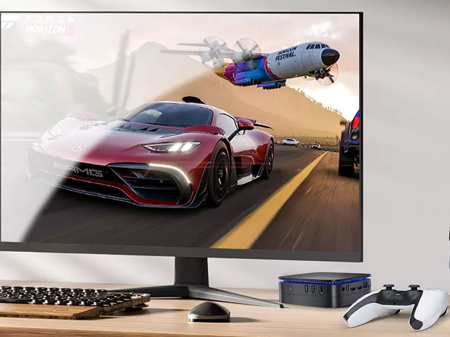 Blackview MP60 auf einem Gaming-Schreibtisch