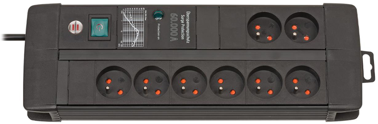 Brennenstuhl Premium-Line Steckdosenleiste - 8 Steckdosen, 3m schwarz 60.000A