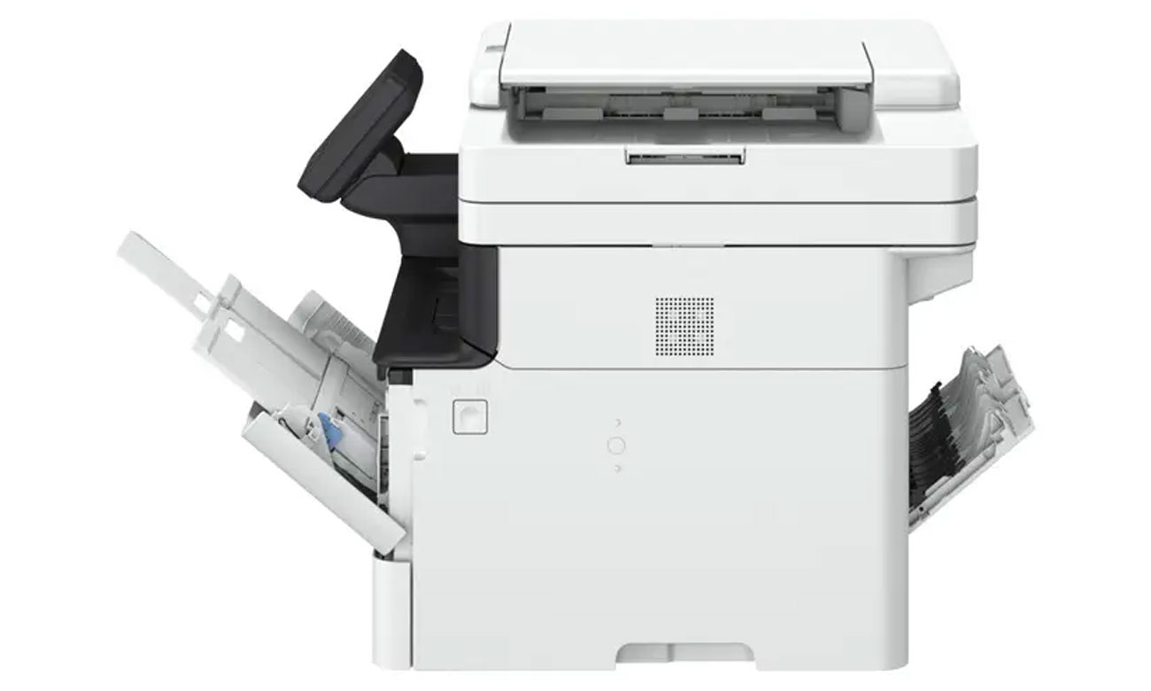 Canon MF465dw widok z boku, tacka i podajnik