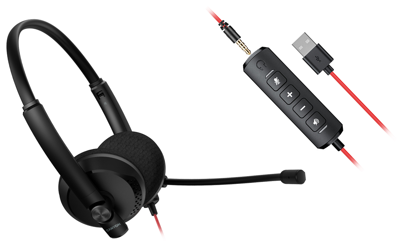 Konferenzkopfhörer CANYON HS-07 Schwarz