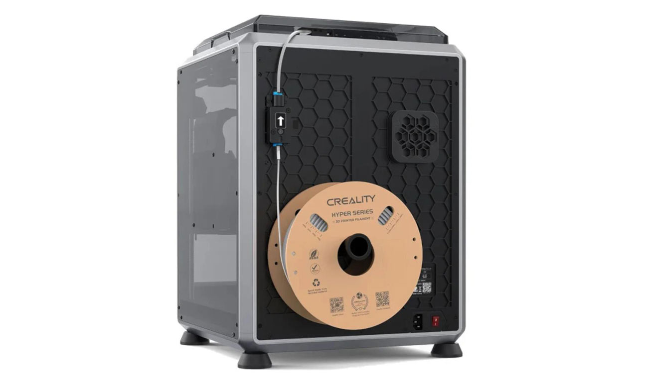 CREALITY K1C widok z tyłu, filament