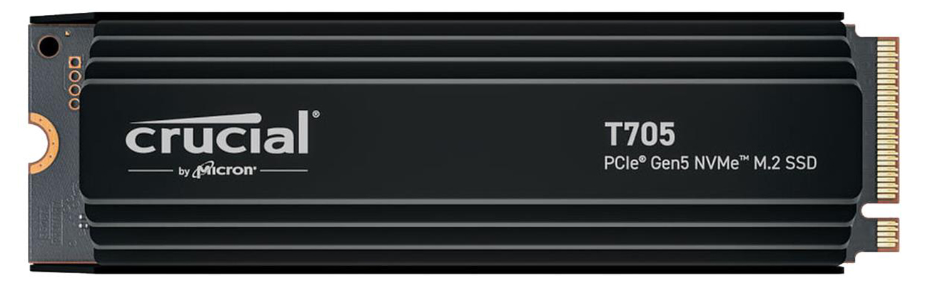 Dysk SSD M.2 Crucial T705 Heatsink PCIe Gen5 NVMe - Widok od przodu