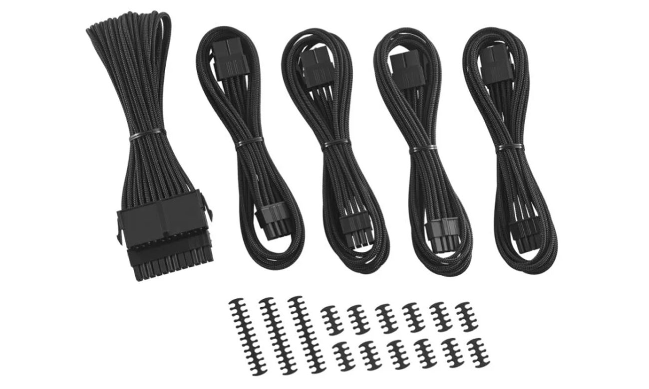 SATA-Kabel CableMod ModMesh Cable Extension Kit -8+8 Schwarz