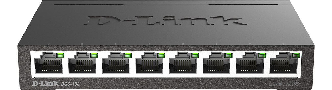 D-Link DGS-108 Ports