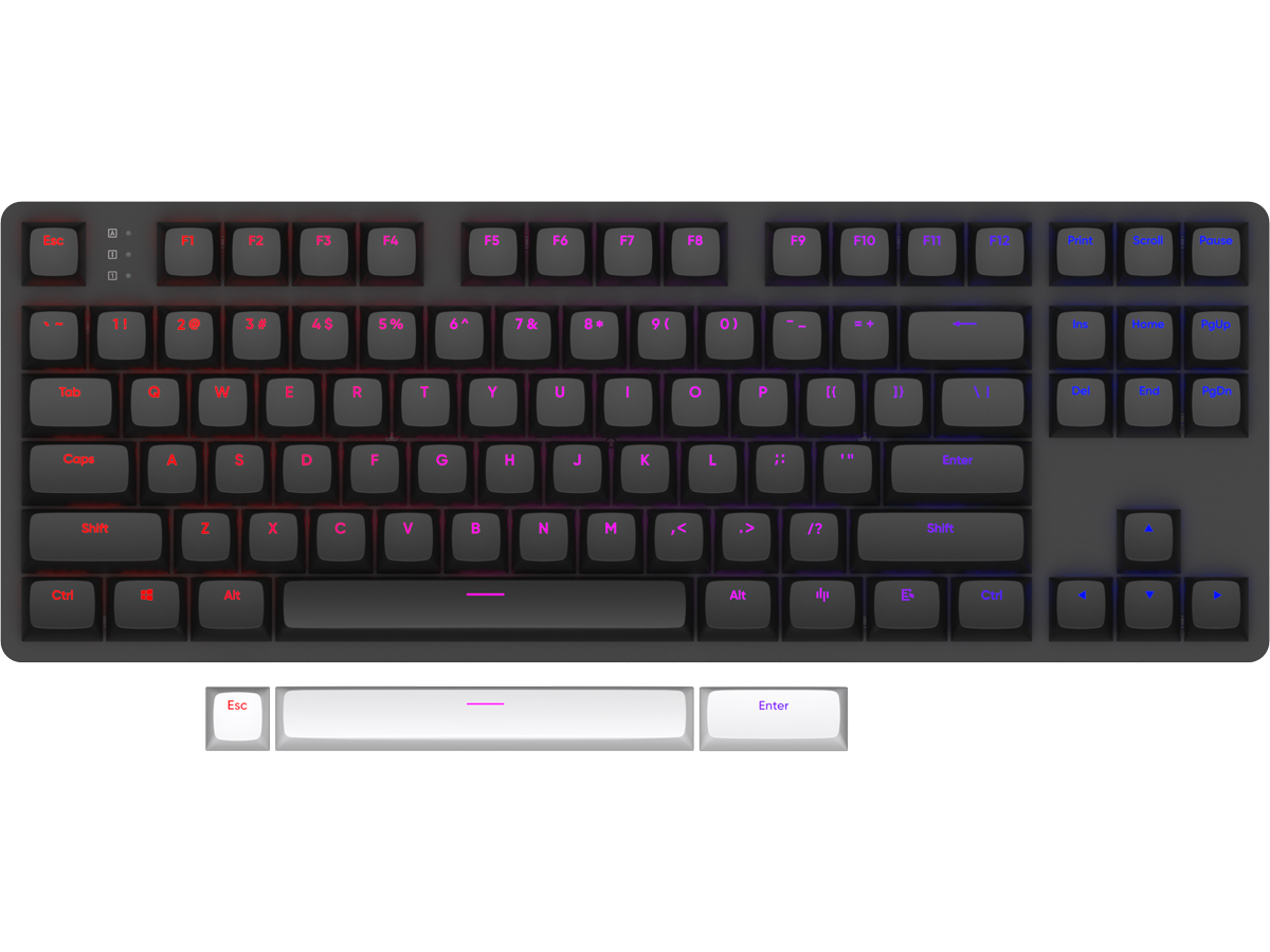 Mechanische Tastatur Dark Project DPO87 Black TKL G3MS Sapphire Hot-Swap