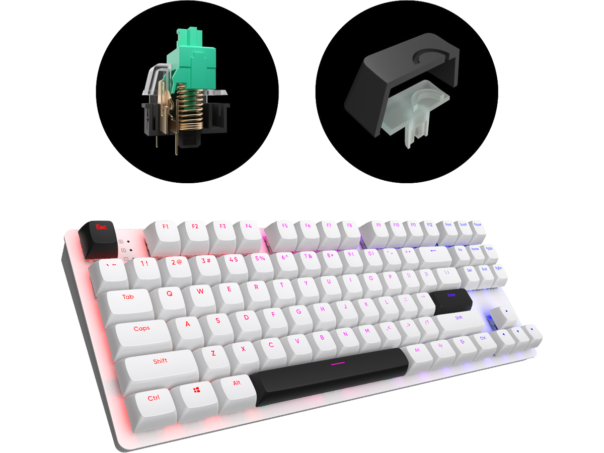 Mechanische Tastatur Dark Project DPO87 White TKL G3MS Sapphire Hot-Swap