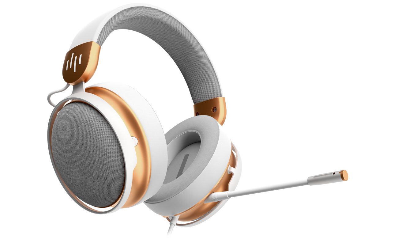 Kabelgebundene Kopfhörer Dark Project SONO Wired Weiß - Frontansicht im Winkel