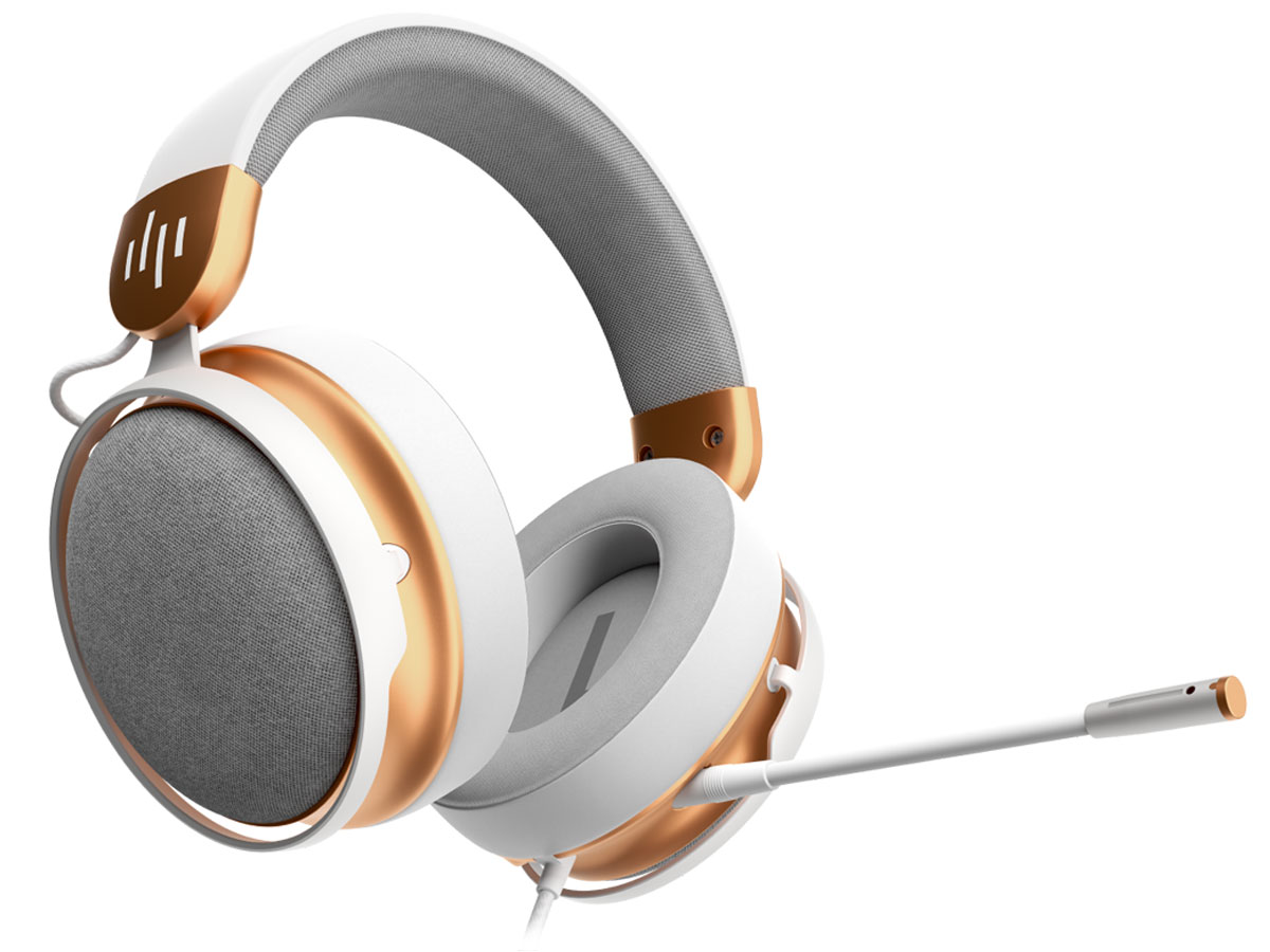 Kabelgebundene Kopfhörer Dark Project SONO Wired Weiß - Frontansicht im Winkel