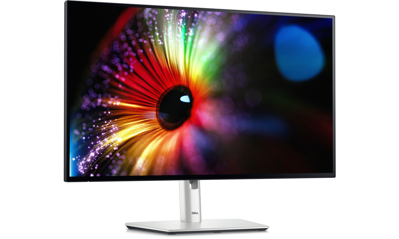 Dell U2724D Ansicht von vorne im Winkel