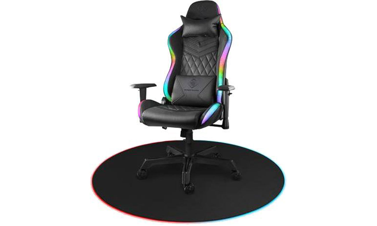 Gaming-Stuhl Bodenmatte Deltaco GAM-138 Floorpad RGB 110x110 cm