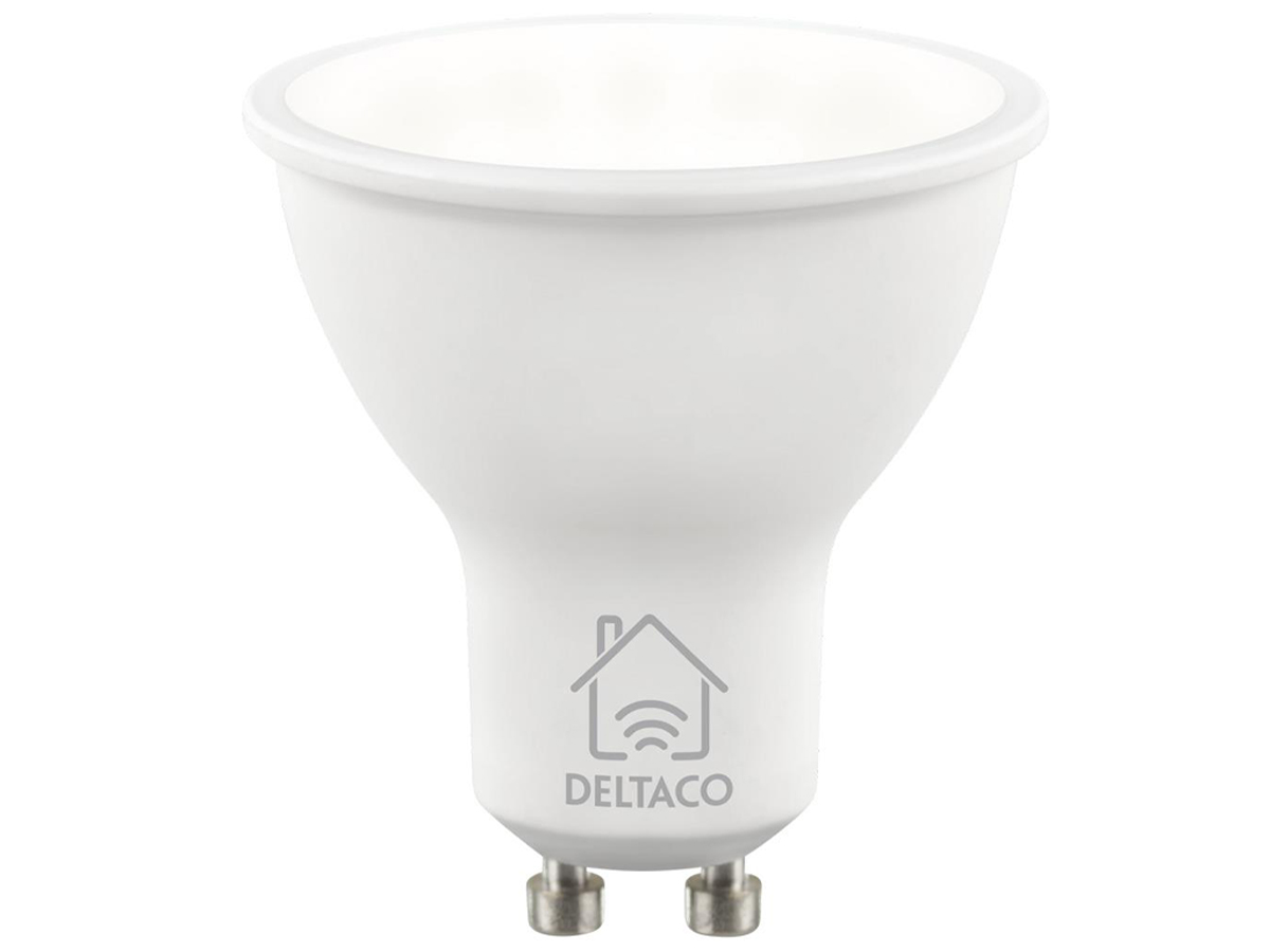Deltaco SMART H LED-Lampe GU10 WiFi 2.4GHz 5W 470lm Dim 2700K–6500K